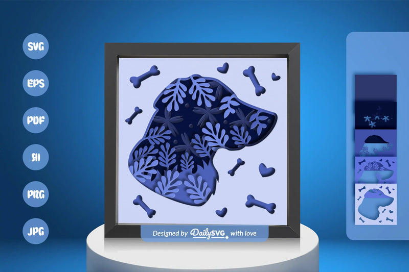 Dog Head Silhouette Papercut SVG Bundle - CraftNest - Digital Crafting and Art