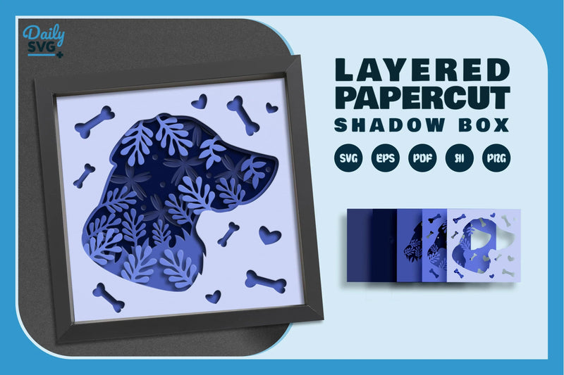 Dog Head Silhouette Papercut SVG Bundle - CraftNest - Digital Crafting and Art