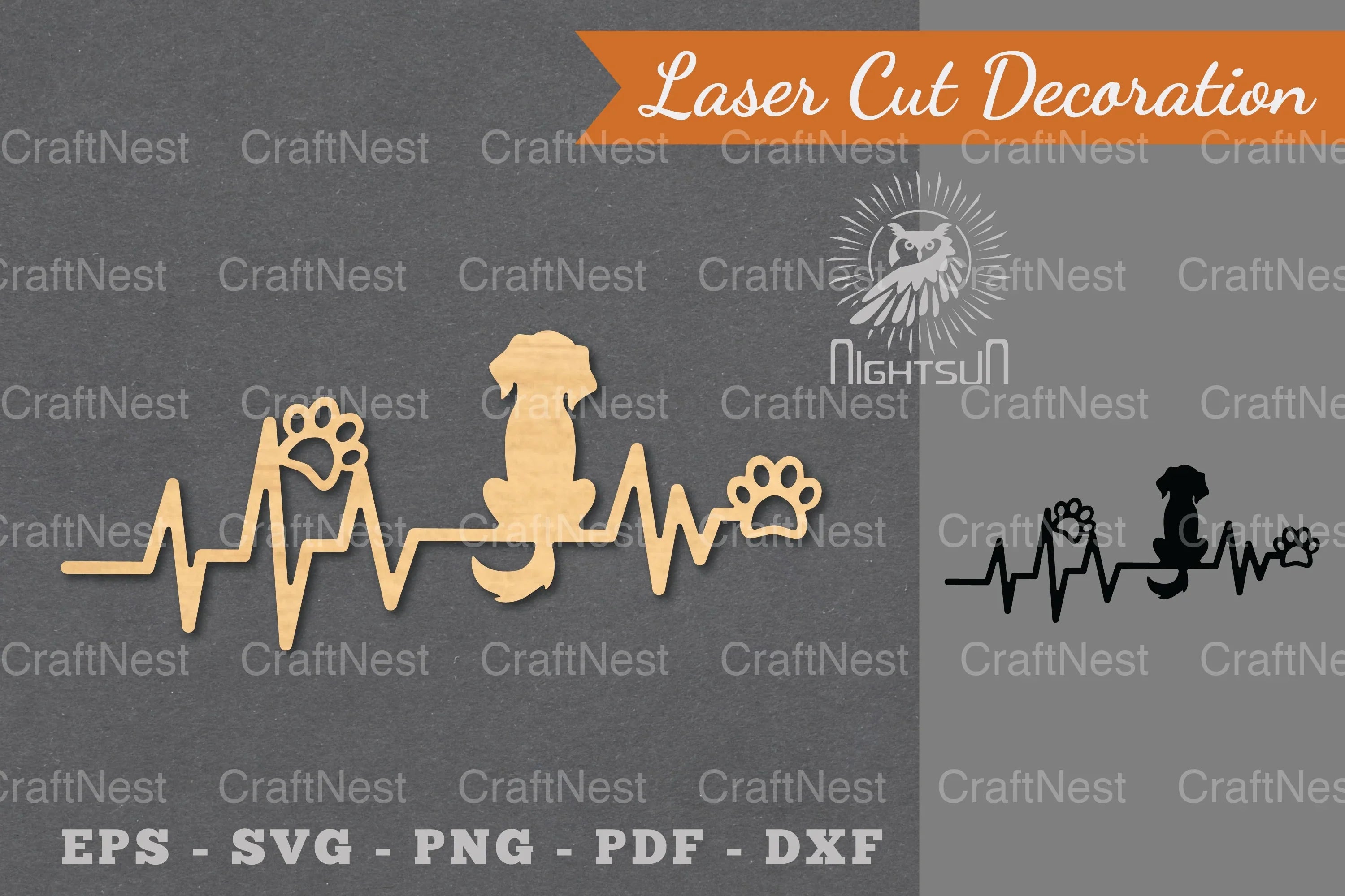 Dog Heartbeat Laser Cut Decoration Clipart Bundle - CraftNest - Digital Crafting and Art