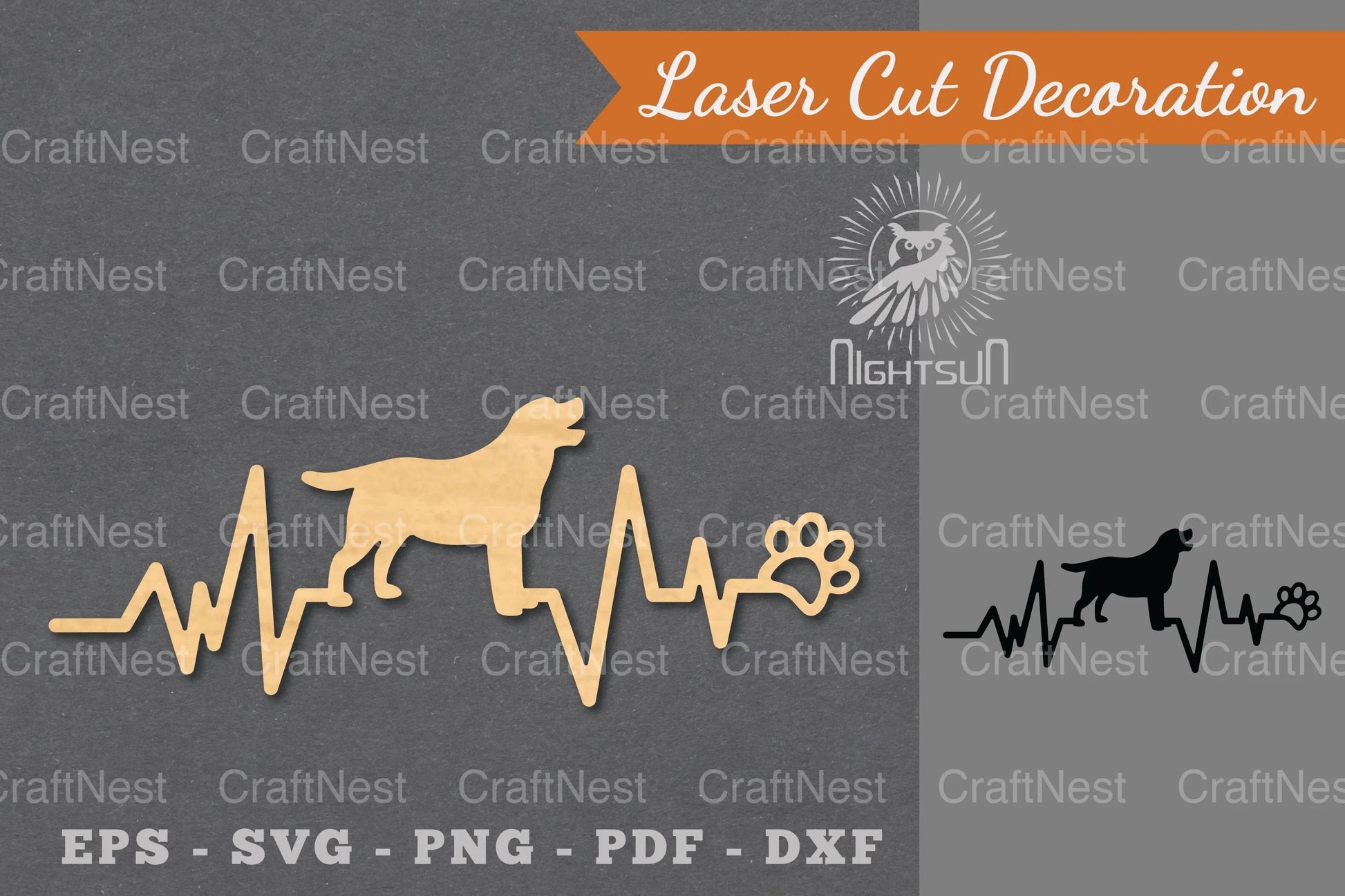 Dog Heartbeat Laser Cut Decoration Clipart Bundle - CraftNest - Digital Crafting and Art