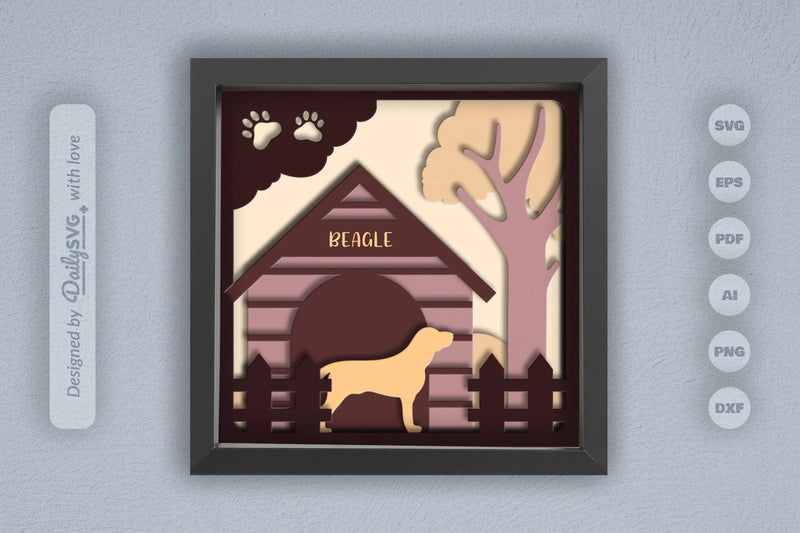 Beagle Dog House Papercut SVG Bundle - CraftNest - Digital Crafting and Art