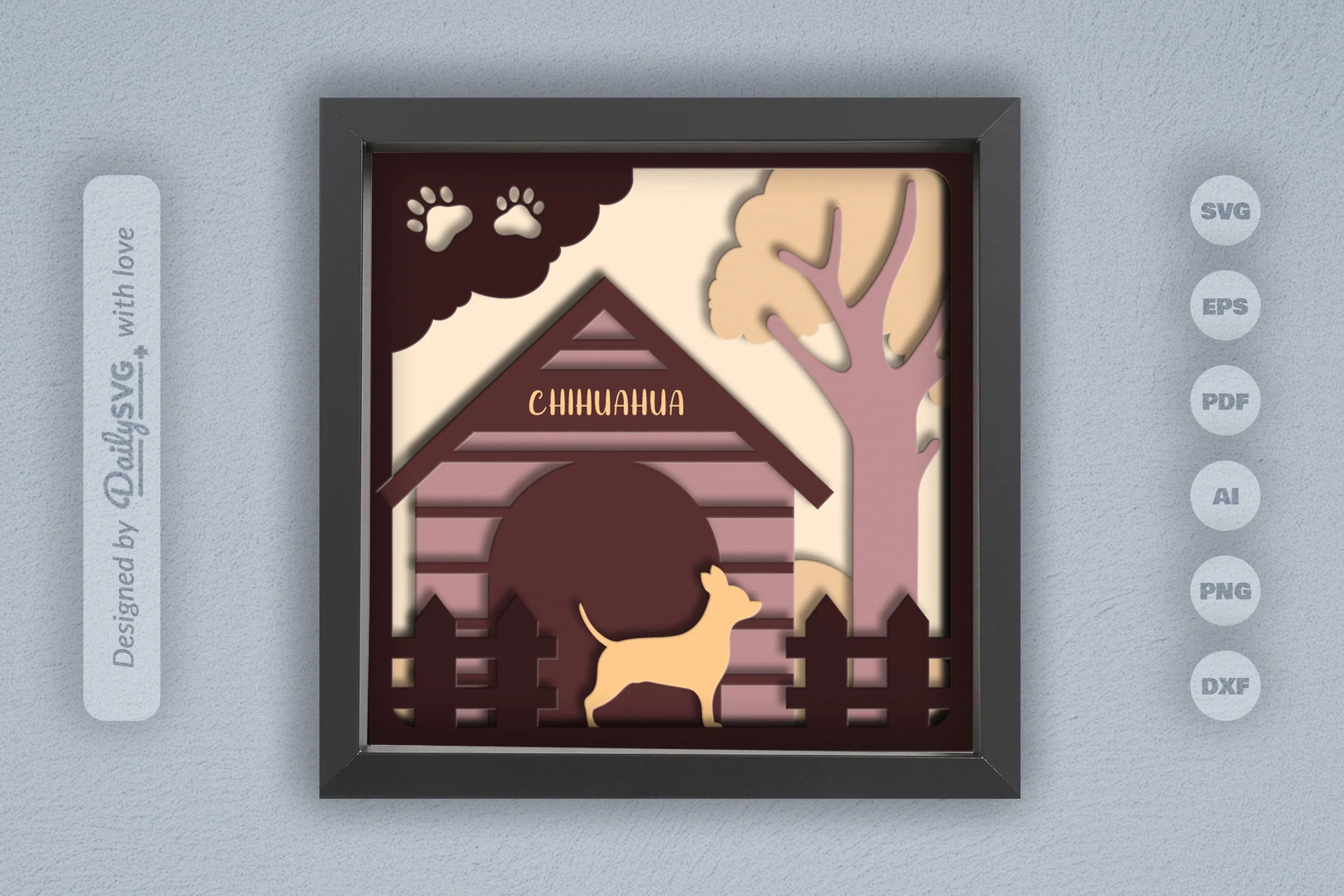 Chihuahua Dog House Papercut SVG Bundle - CraftNest - Digital Crafting and Art