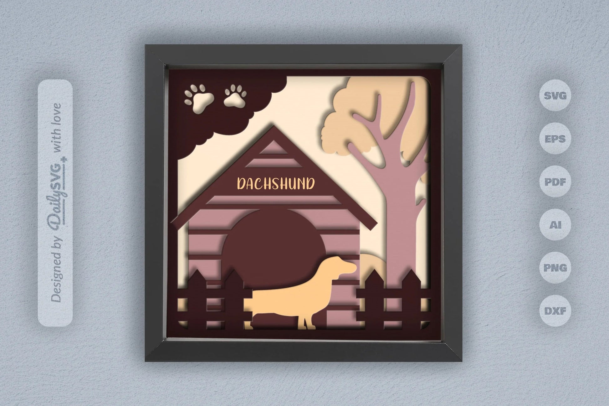 Dachshund Dog House Papercut SVG Bundle - CraftNest - Digital Crafting and Art