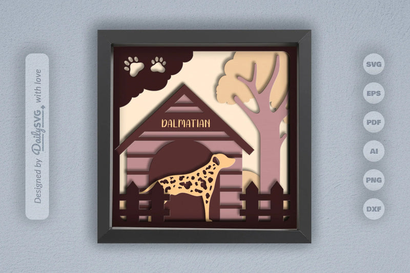 Dalmatian Dog House Papercut SVG Bundle - CraftNest - Digital Crafting and Art