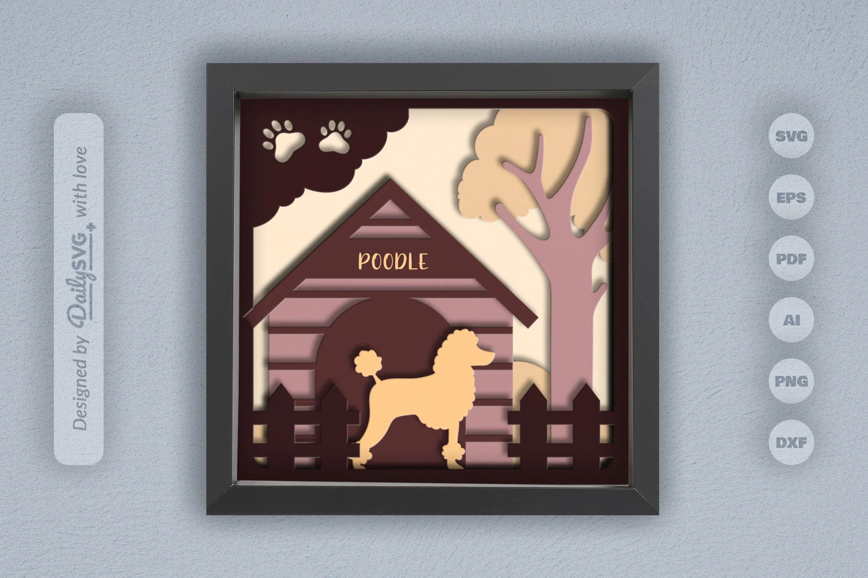 Dog House Papercut Poodle SVG Bundle - CraftNest - Digital Crafting and Art