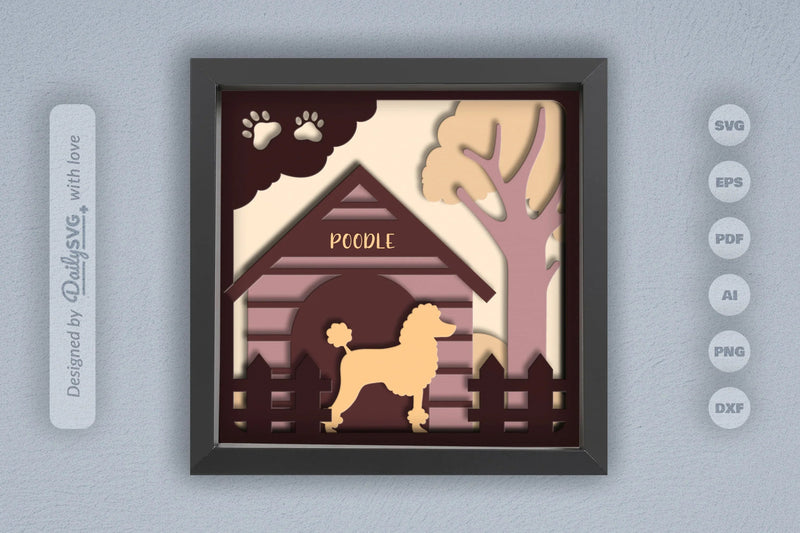 Dog House Papercut Poodle SVG Bundle - CraftNest - Digital Crafting and Art