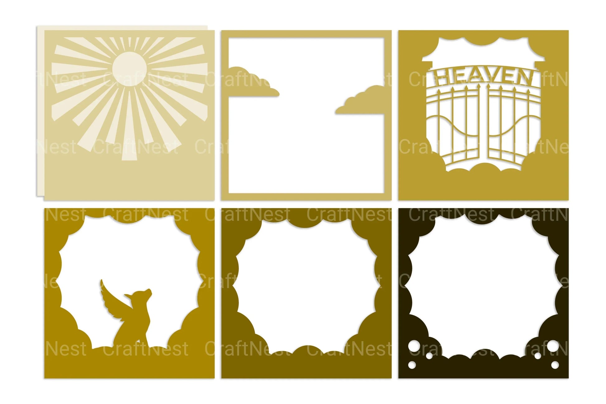 Dog Memorial 3D Layered Papercut Clipart Bundle - CraftNest - Digital Crafting and Art