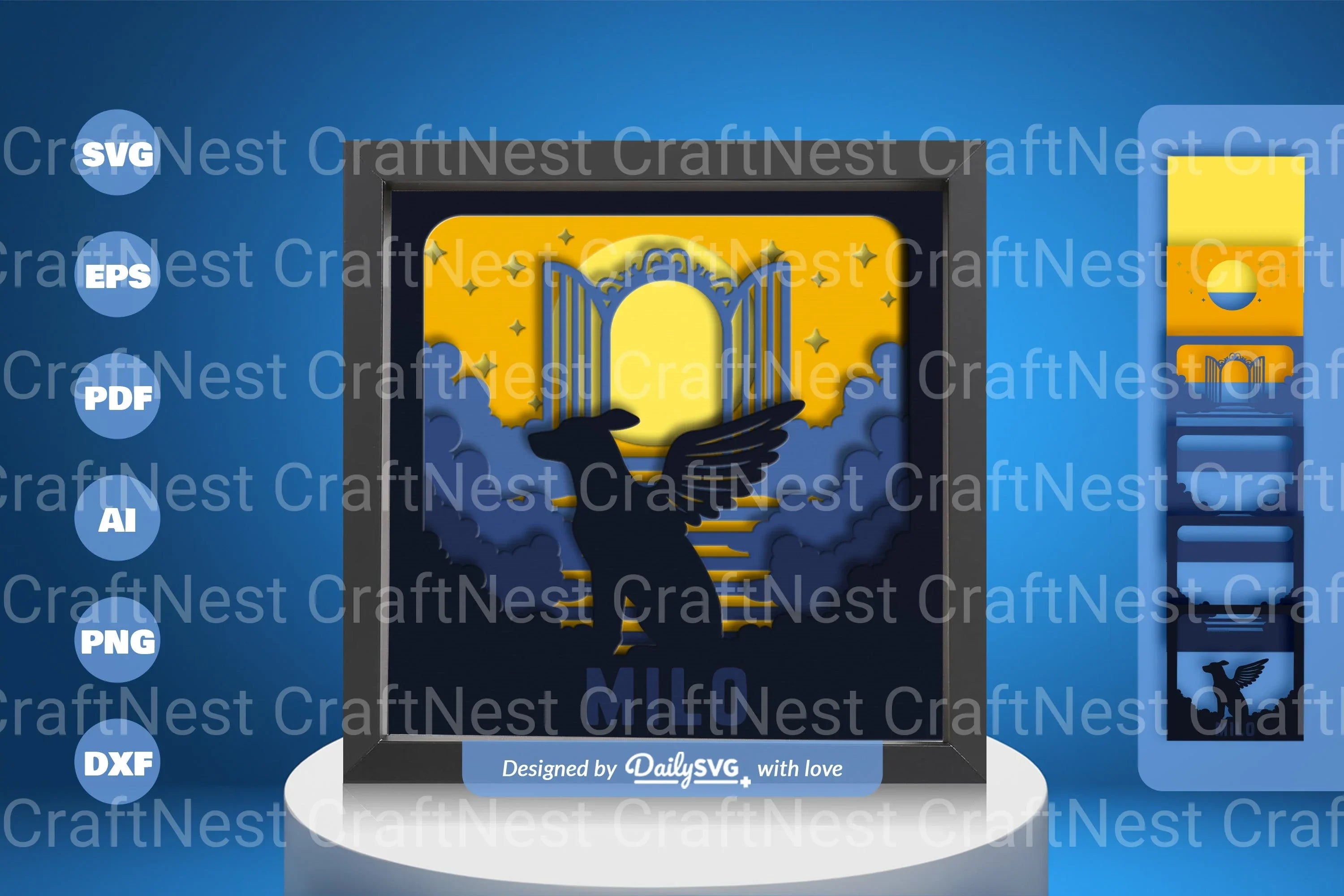 Dog Memorial Papercut SVG Bundle: Heavenly Tribute - CraftNest - Digital Crafting and Art