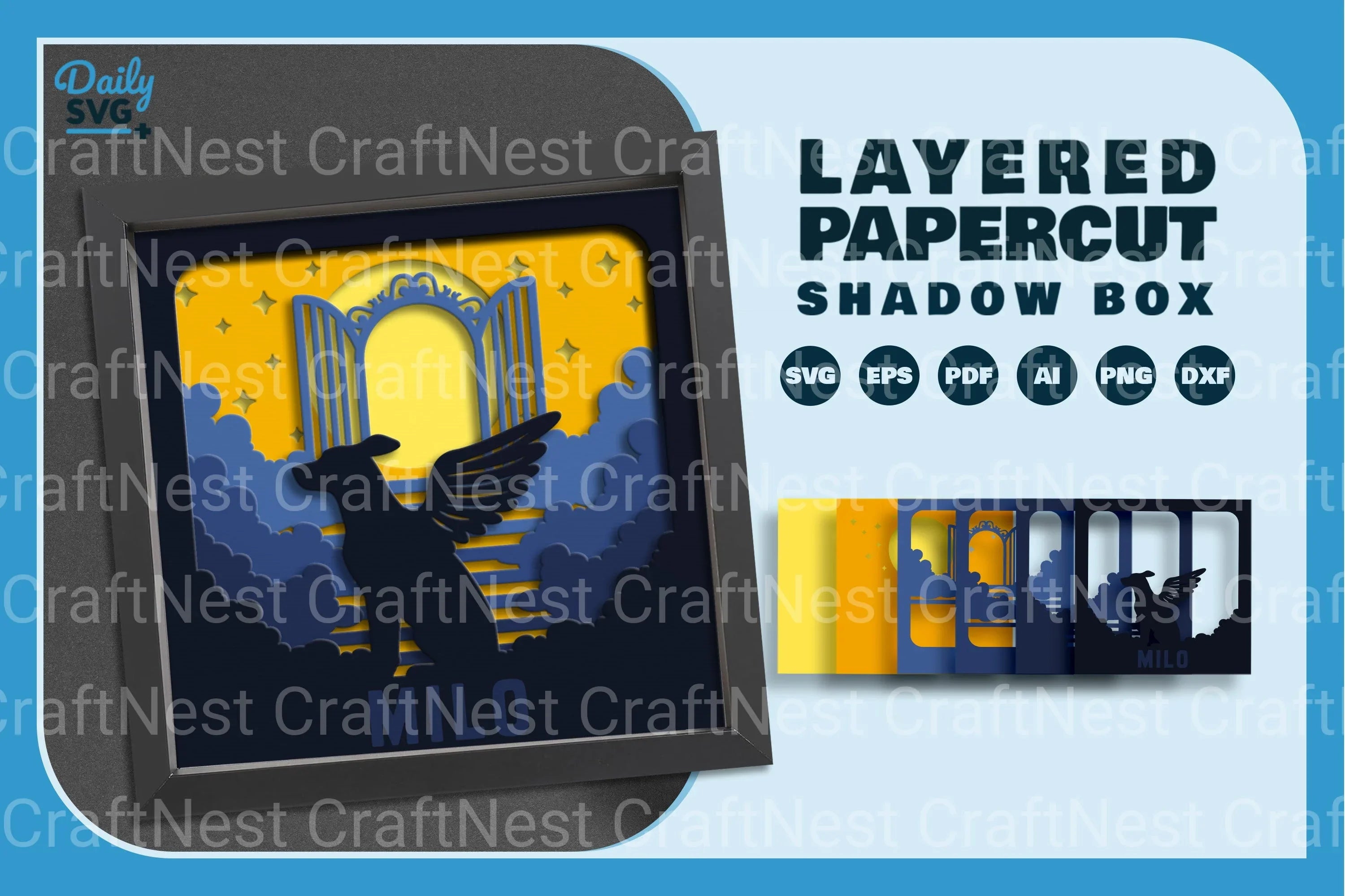 Dog Memorial Papercut SVG Bundle: Heavenly Tribute - CraftNest - Digital Crafting and Art