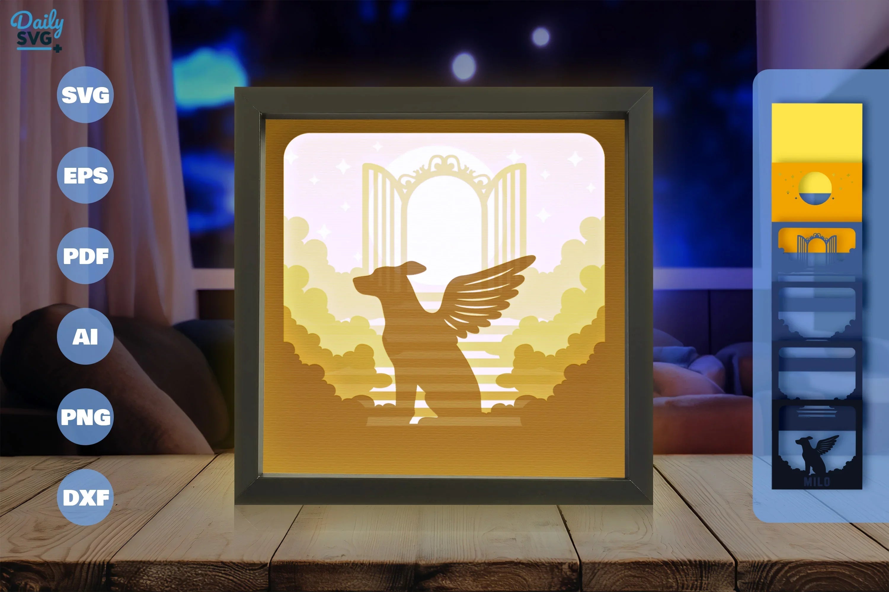 Dog Memorial Papercut SVG Bundle: Heavenly Tribute - CraftNest - Digital Crafting and Art