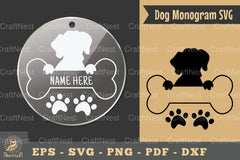 Dog Monogram Keychain Design Silhouette Clipart Bundle - CraftNest - Digital Crafting and Art