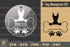 Dog Monogram Keychain Design Silhouette Clipart Bundle