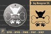 Dog Monogram Keychain Design Silhouette Clipart Bundle