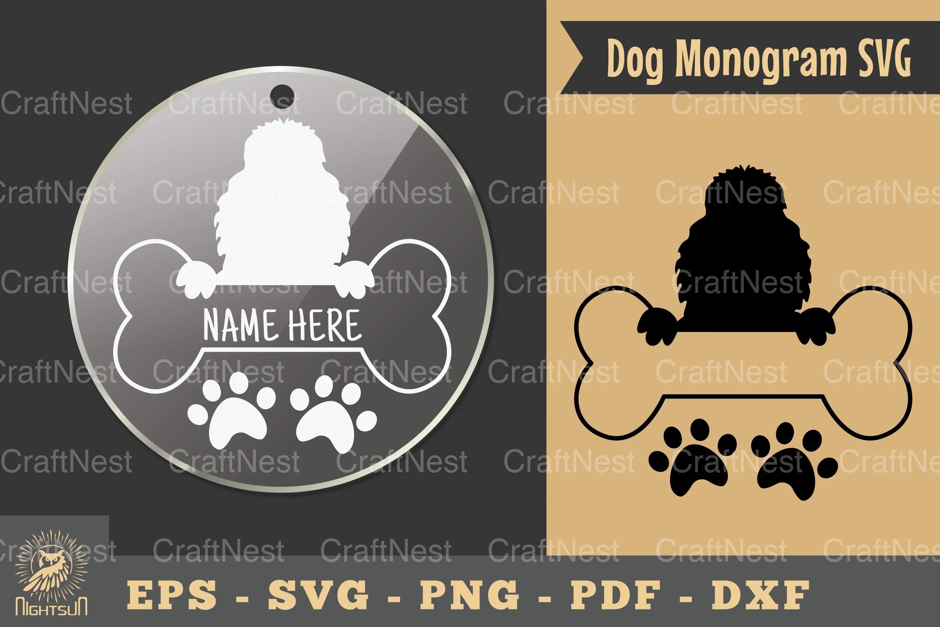 Dog Monogram Keychain Design Silhouette Clipart Bundle - CraftNest - Digital Crafting and Art