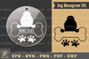 Dog Monogram Keychain Design Silhouette Clipart Bundle
