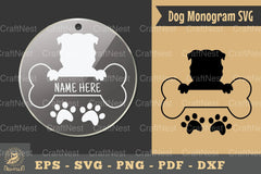 Dog Monogram Keychain Design Silhouette Clipart Bundle - CraftNest - Digital Crafting and Art