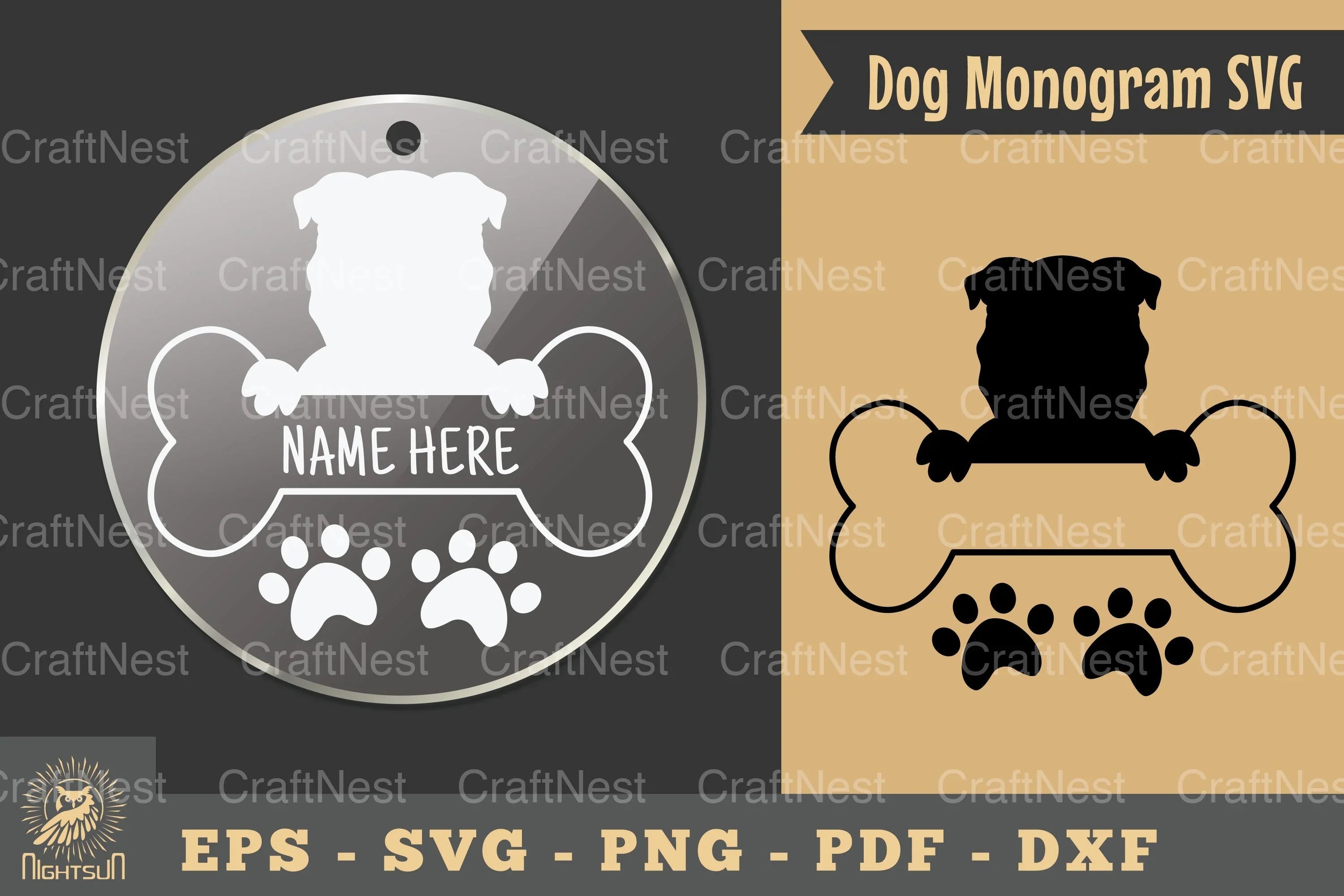 Dog Monogram Keychain Design Silhouette Clipart Bundle - CraftNest - Digital Crafting and Art