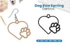 Dog Paw Earring Laser Cut SVG Bundle - CraftNest - Digital Crafting and Art