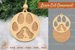 Dog Paw Laser Cut Ornament Clipart Bundle - CraftNest - Digital Crafting and Art
