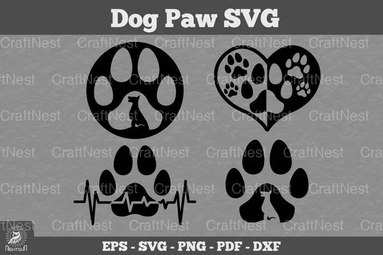 Dog Paw SVG Bundle - CraftNest - Digital Crafting and Art