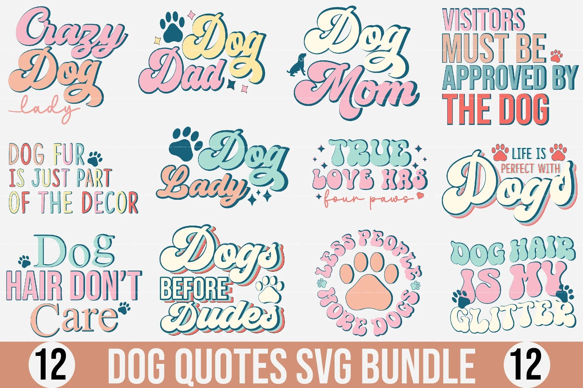 Dog Quotes SVG Bundle 1 - CraftNest - Digital Crafting and Art