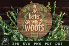 Dog Round Laser Cut Sign Clipart Bundle - CraftNest - Digital Crafting and Art