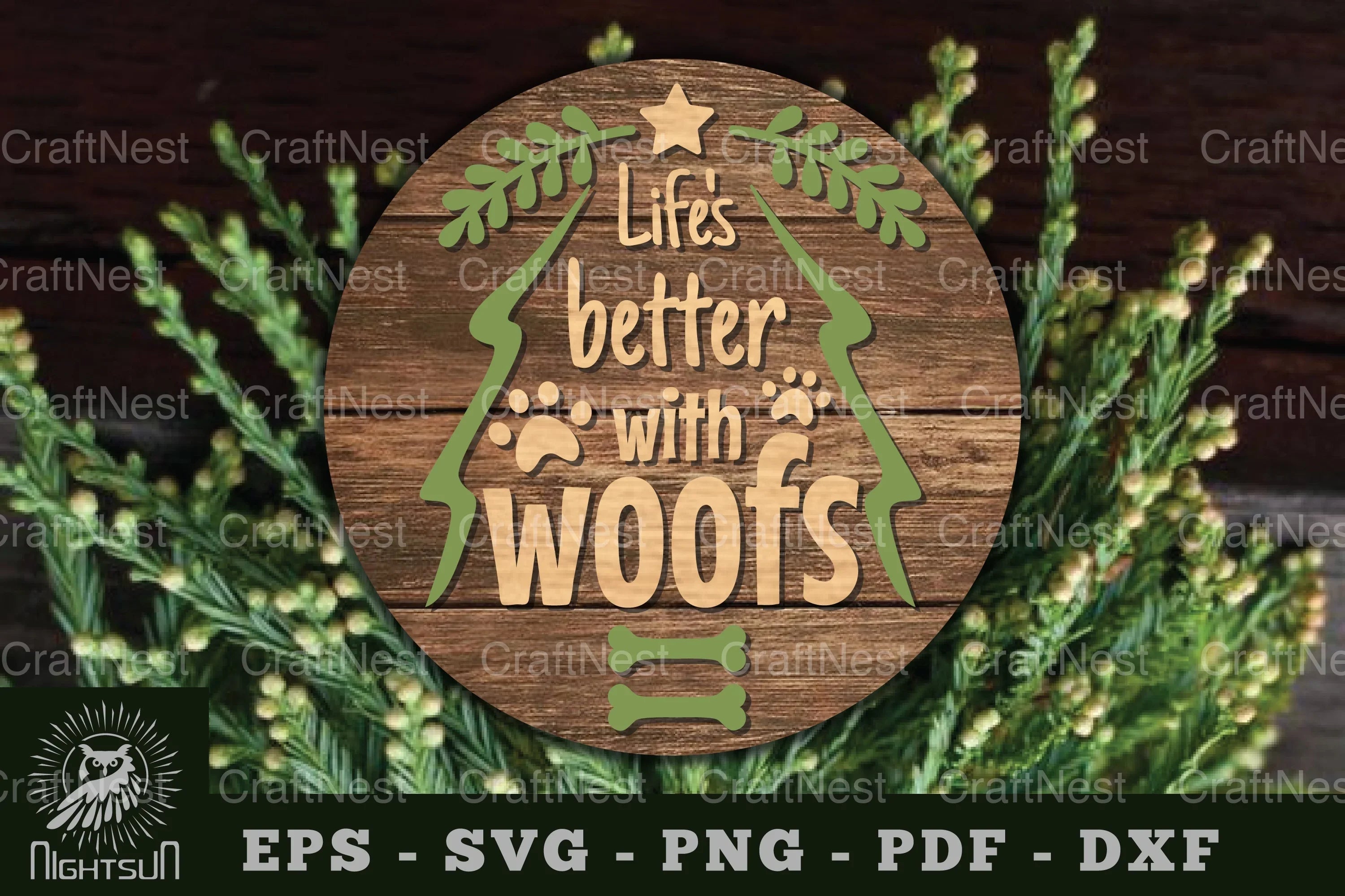 Dog Round Laser Cut Sign Clipart Bundle - CraftNest - Digital Crafting and Art