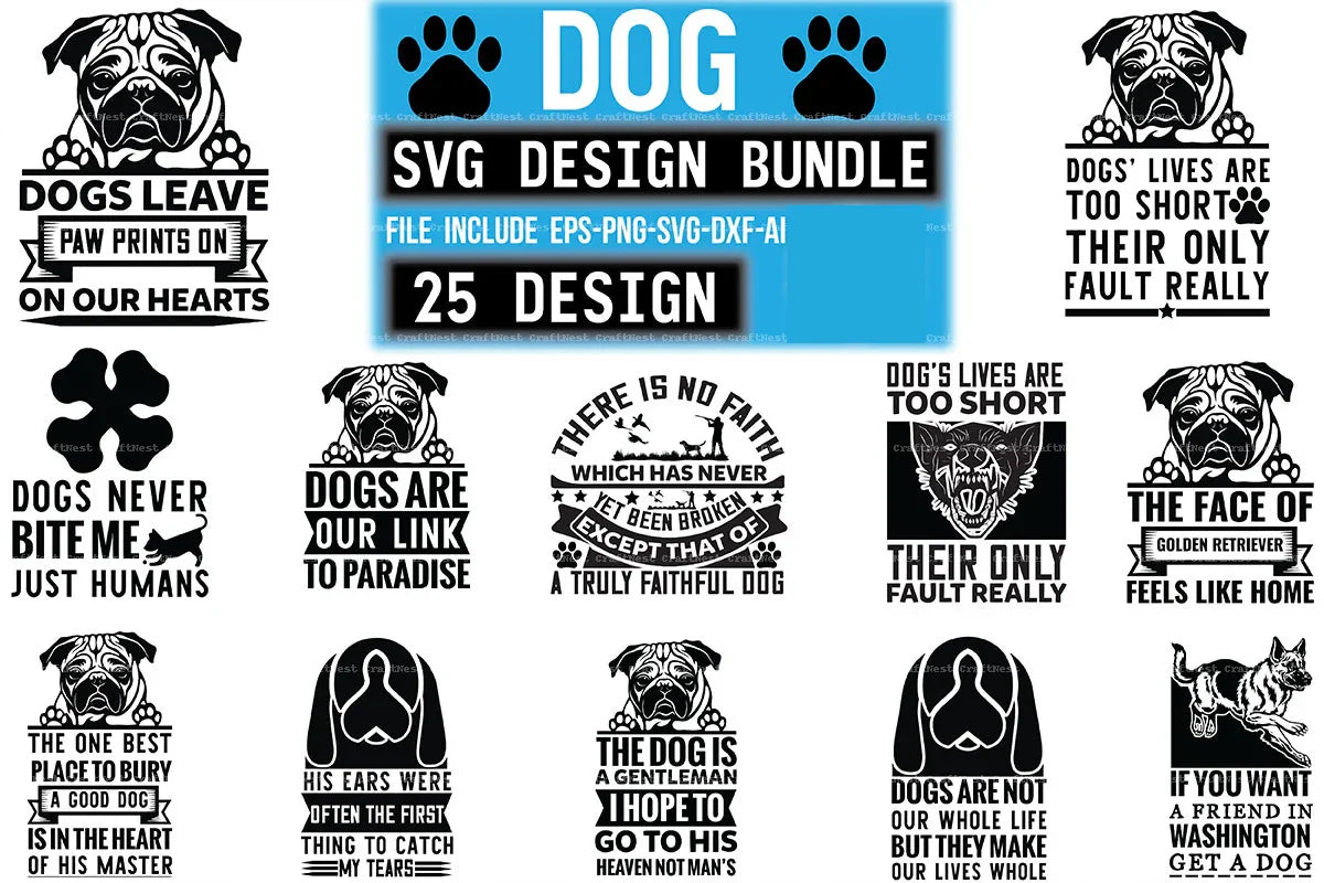 Dog Design SVG Bundle 1 - CraftNest - Digital Crafting and Art