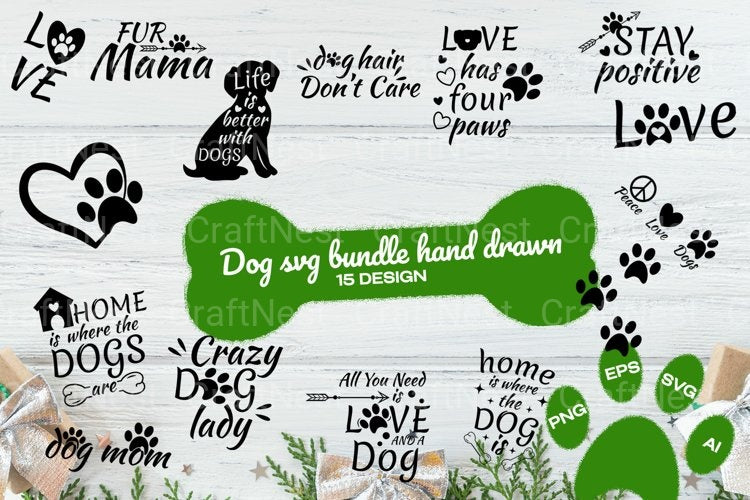 Dog Hand Drawn SVG Bundle - CraftNest - Digital Crafting and Art