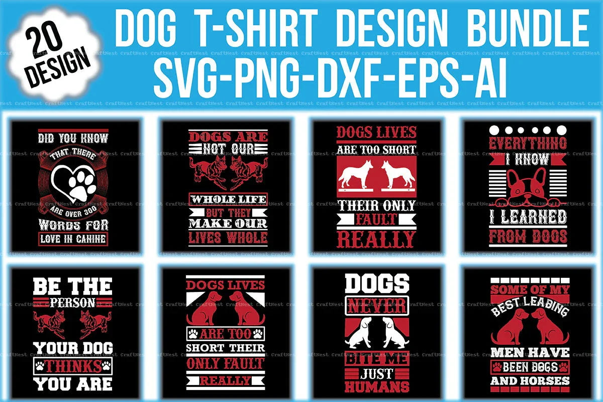 Dog T-Shirt SVG Bundle - CraftNest - Digital Crafting and Art