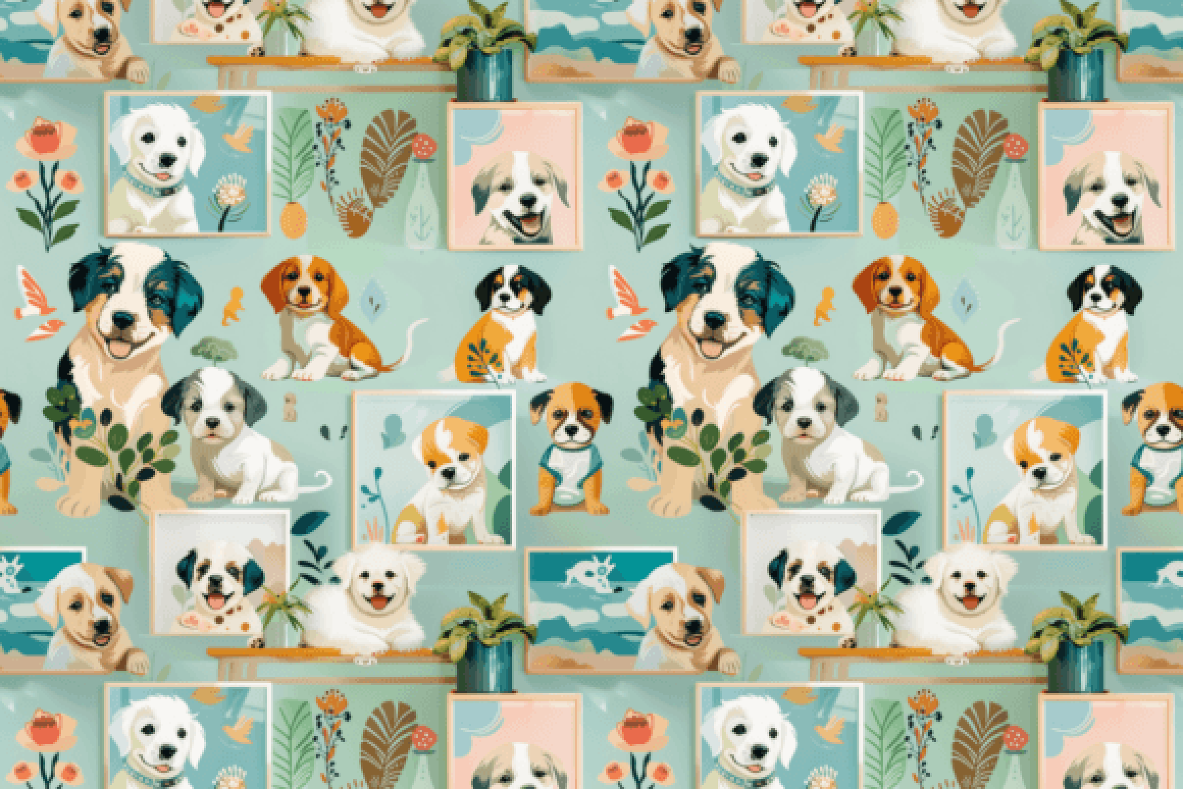 Funky Seamless Dog Patterns Bundle