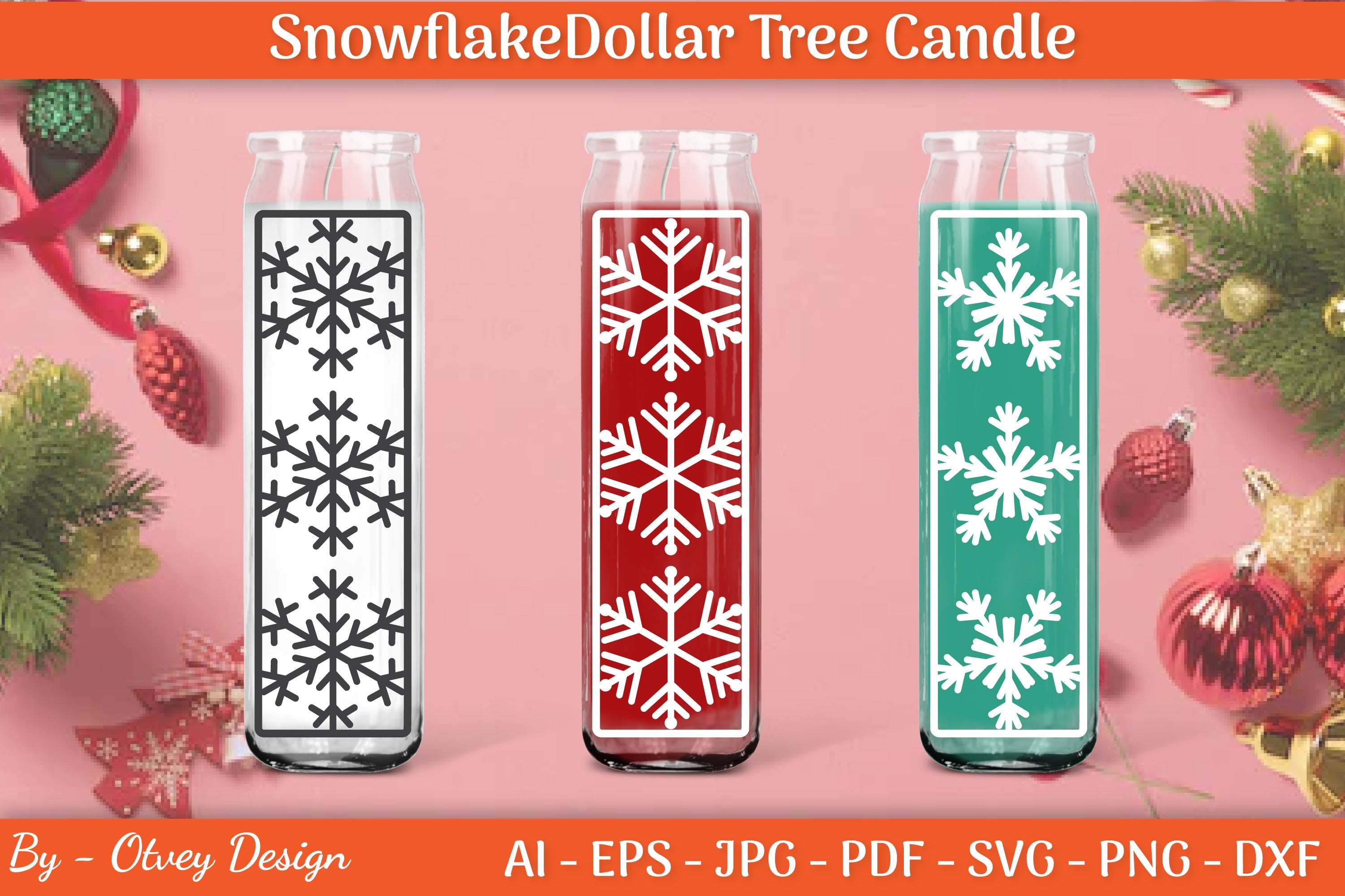 Dollar Candle Tree Snowflake SVG Bundle