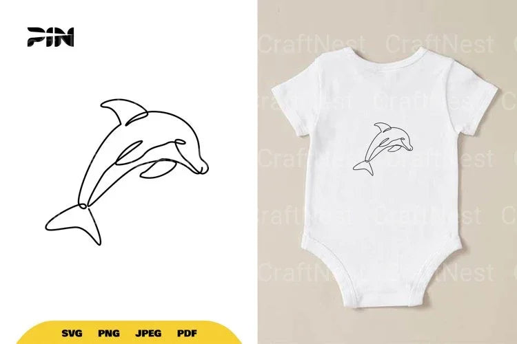Dolphin Continuous Line Clipart Bundle - CraftNest - Digital Crafting and Art