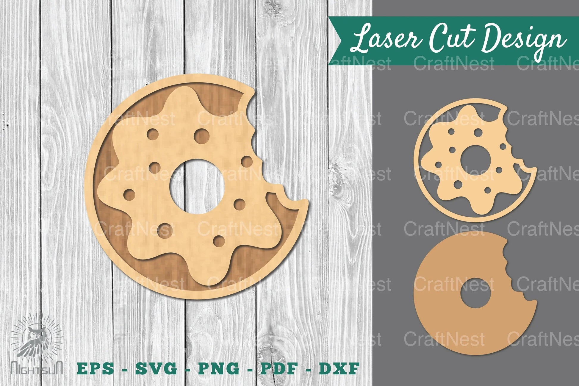 Donut Laser Cut Decoration SVG Bundle - CraftNest - Digital Crafting and Art