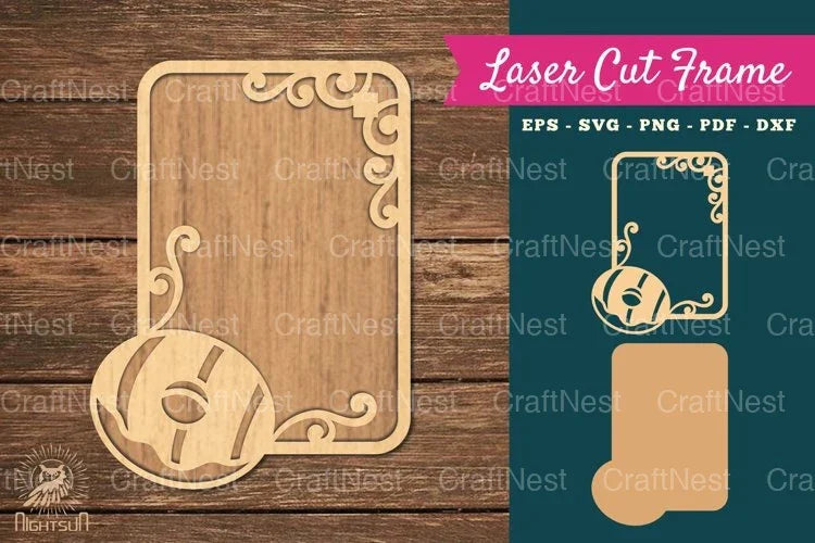 Donut Laser Cut Frame Clipart Bundle - CraftNest - Digital Crafting and Art
