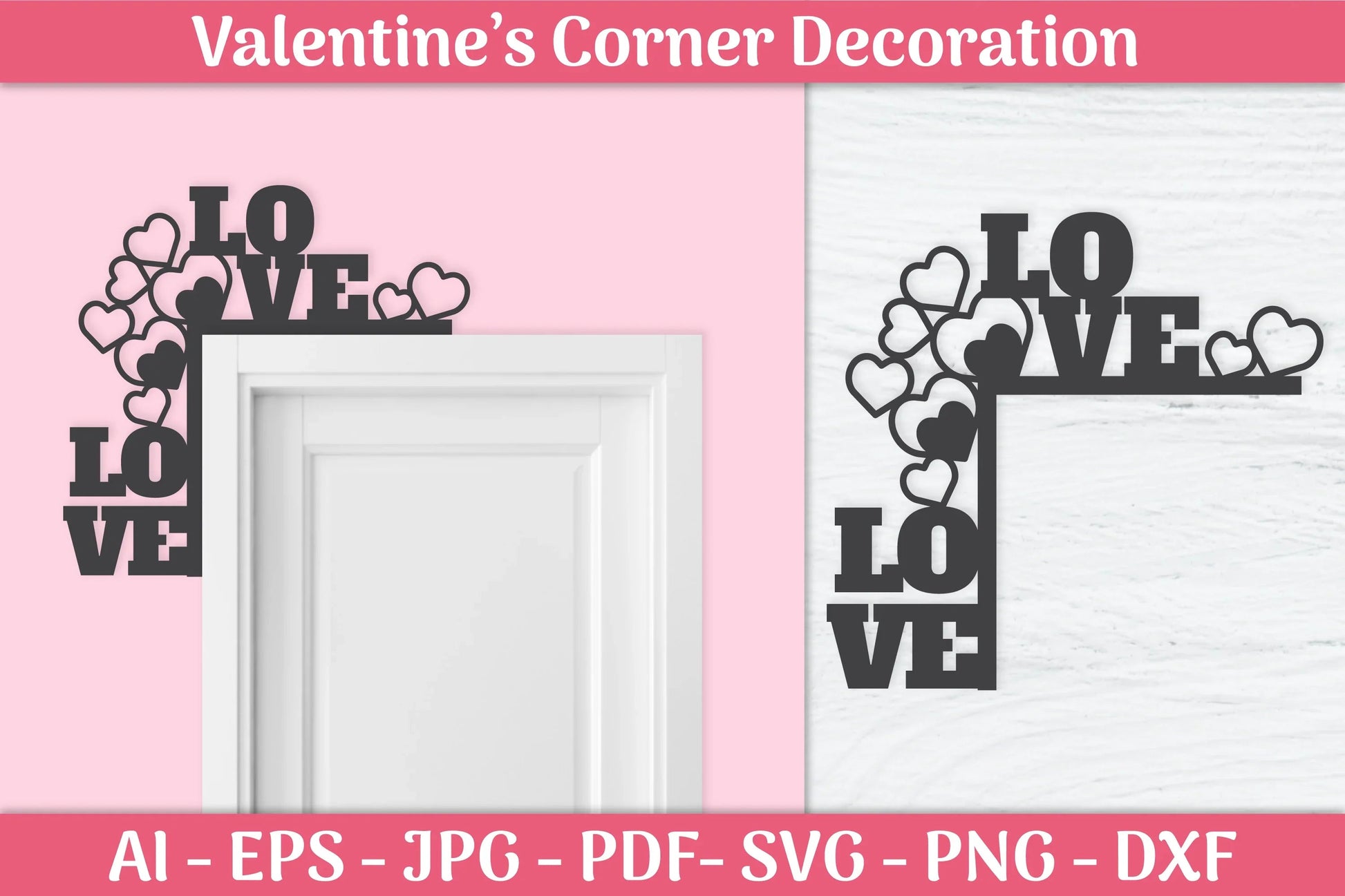 Valentine's Day Gnomes Door Corner SVG Bundle 4 - CraftNest - Digital Crafting and Art