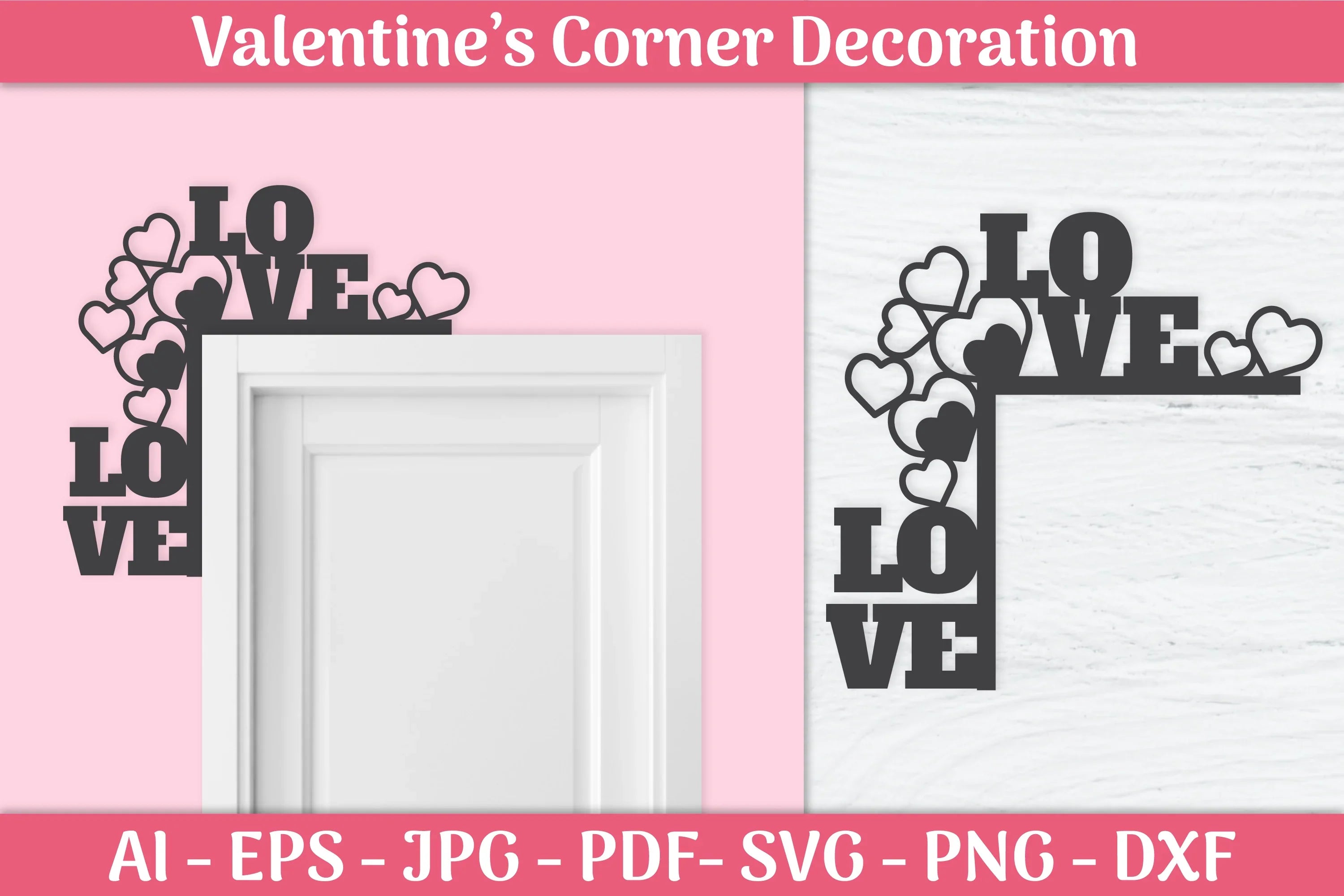Valentine's Day Gnomes Door Corner SVG Bundle 4 - CraftNest - Digital Crafting and Art