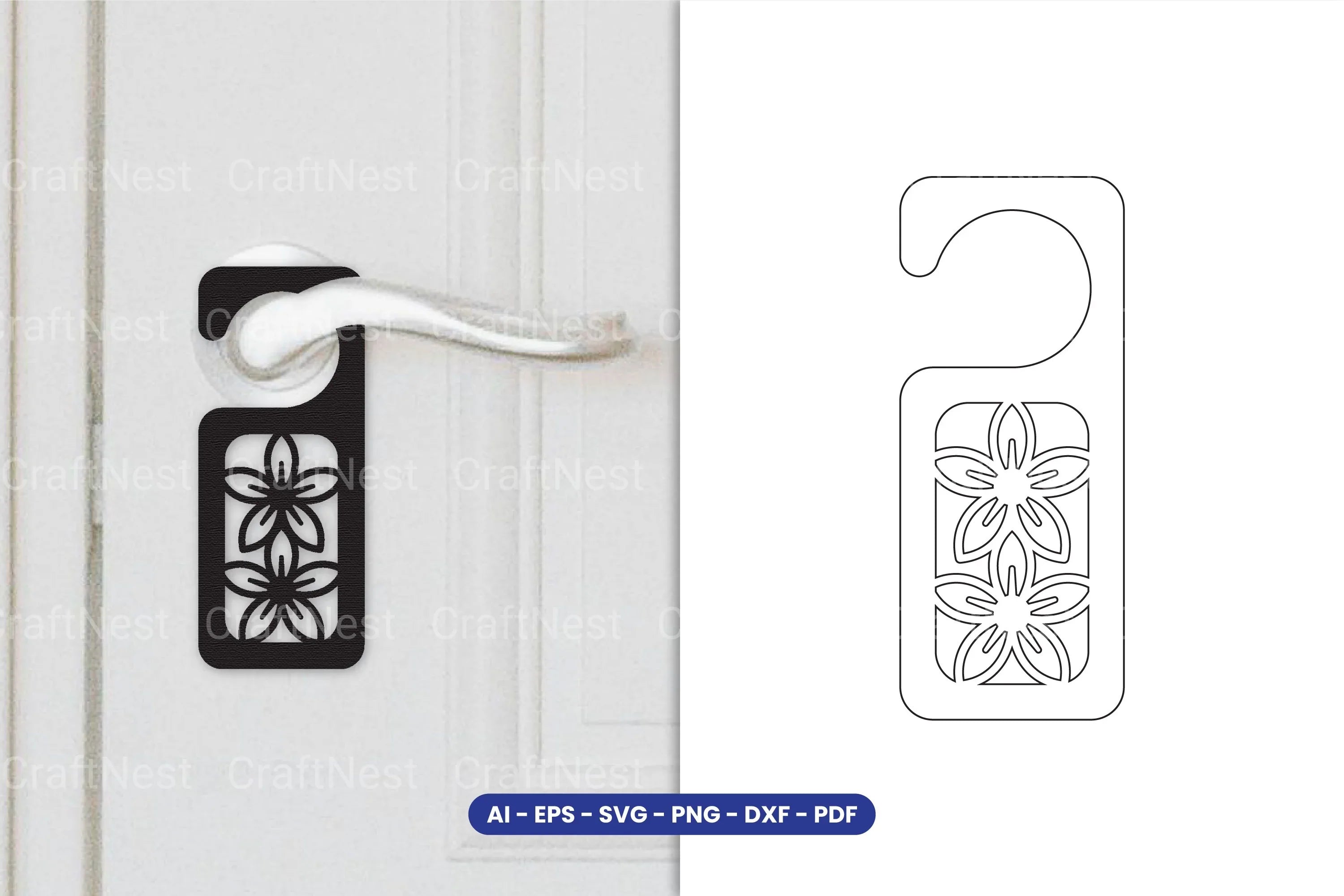 Door Hanger Laser Cut SVG Bundle Clipart - CraftNest - Digital Crafting and Art