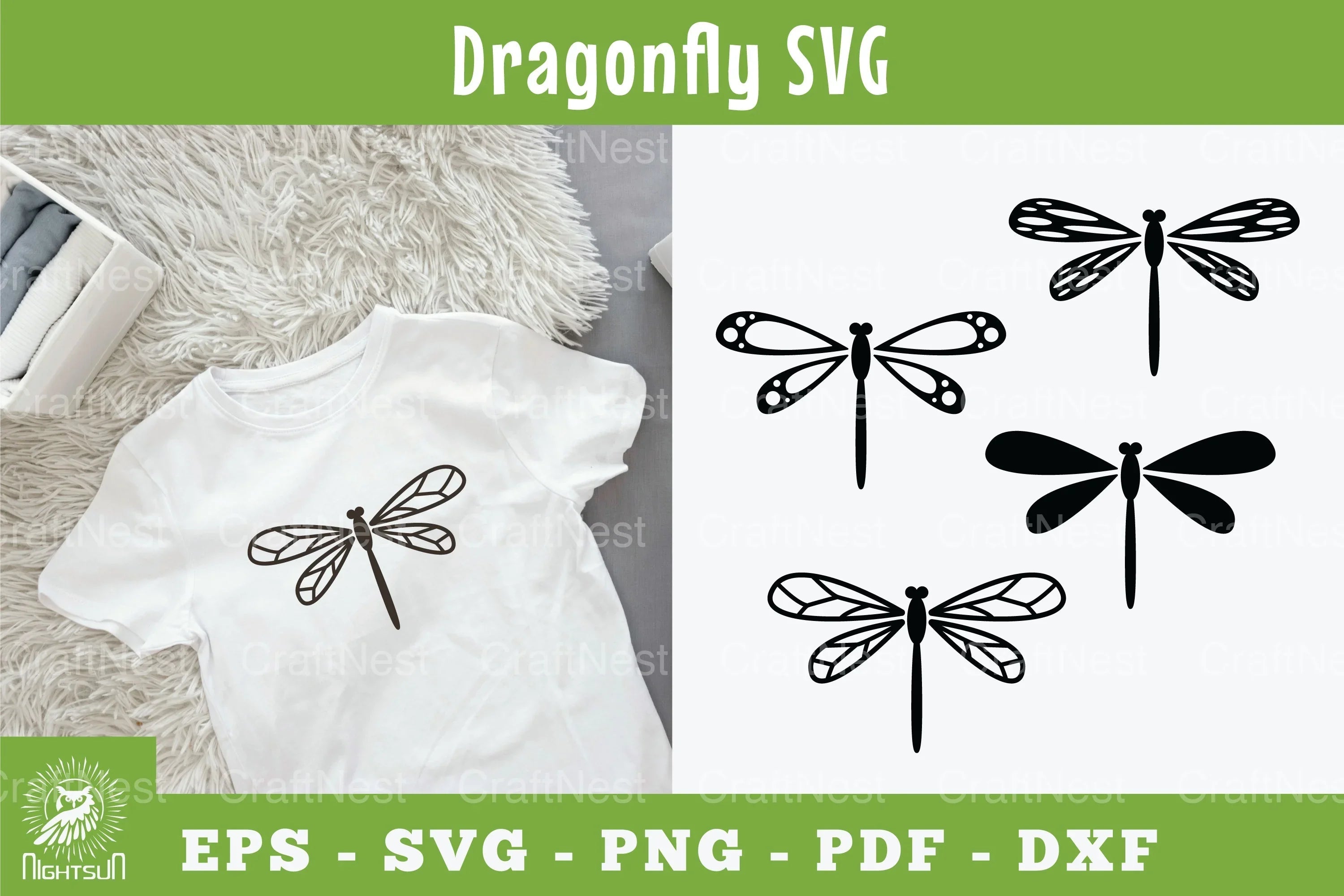 Dragonfly Silhouette Clipart Bundle - CraftNest - Digital Crafting and Art