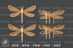 Dragonfly Laser Cut Clipart Bundle - CraftNest - Digital Crafting and Art