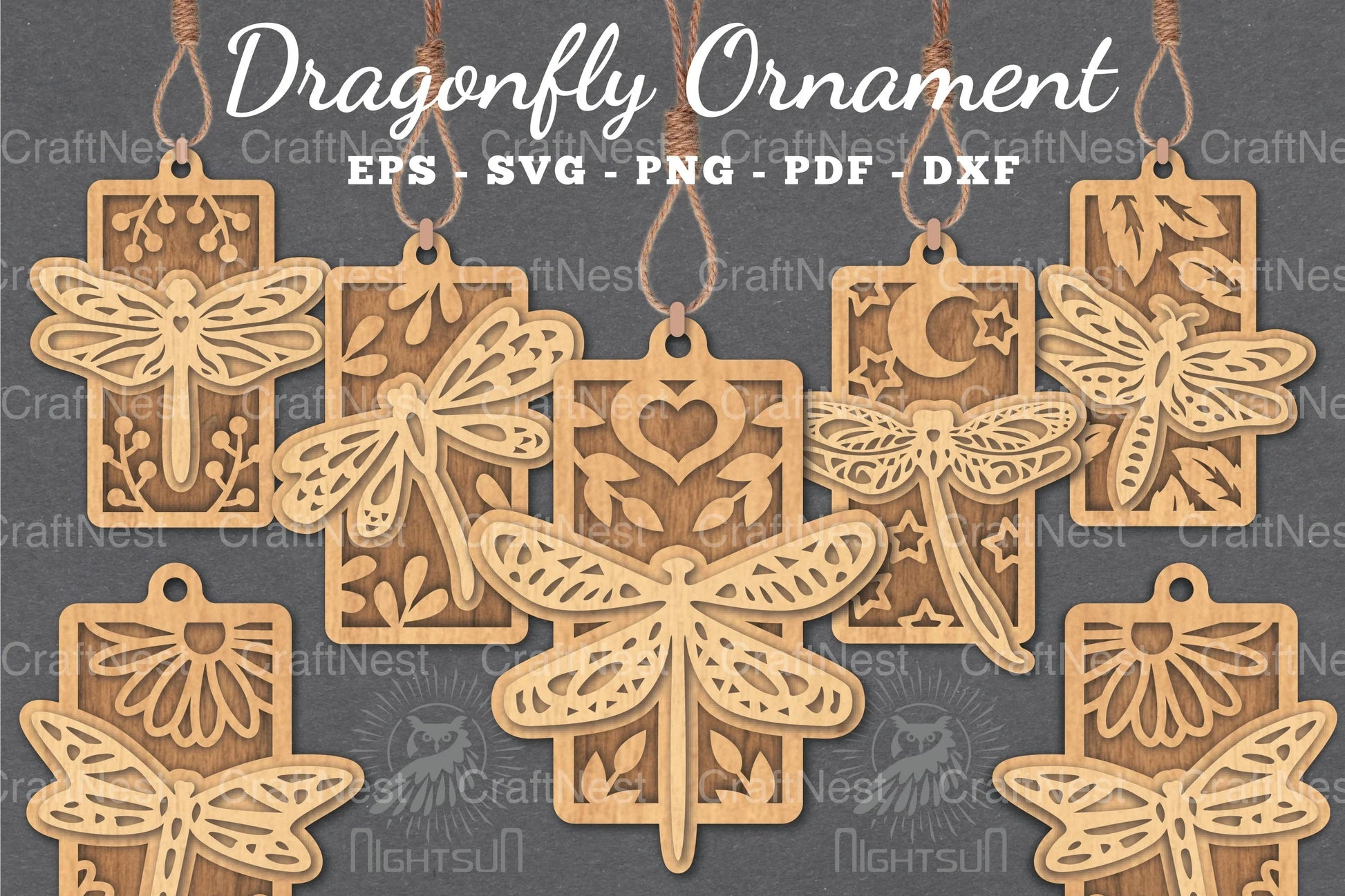 Dragonfly Laser Cut Ornament Bundle - CraftNest - Digital Crafting and Art