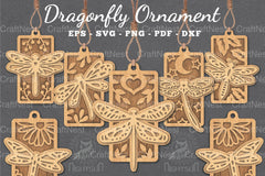 Dragonfly Laser Cut Ornament Bundle - CraftNest - Digital Crafting and Art