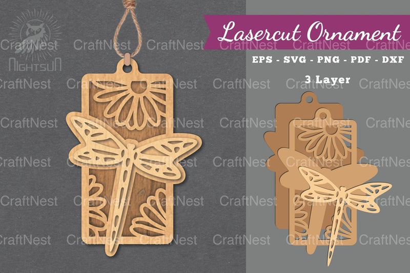 Dragonfly Laser Cut Ornament Clipart Bundle - CraftNest - Digital Crafting and Art