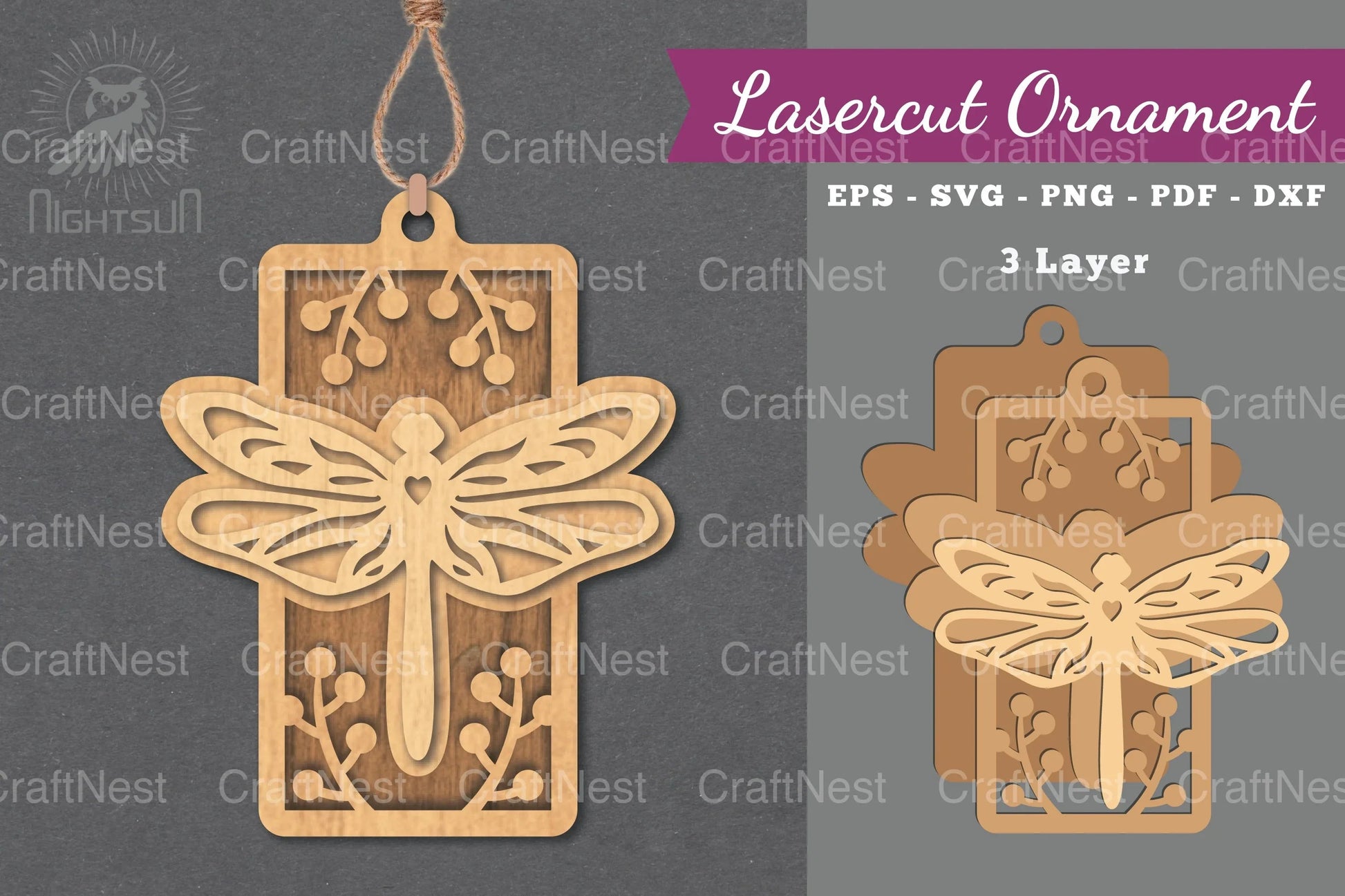 Dragonfly Laser Cut Ornament Clipart Bundle - CraftNest - Digital Crafting and Art