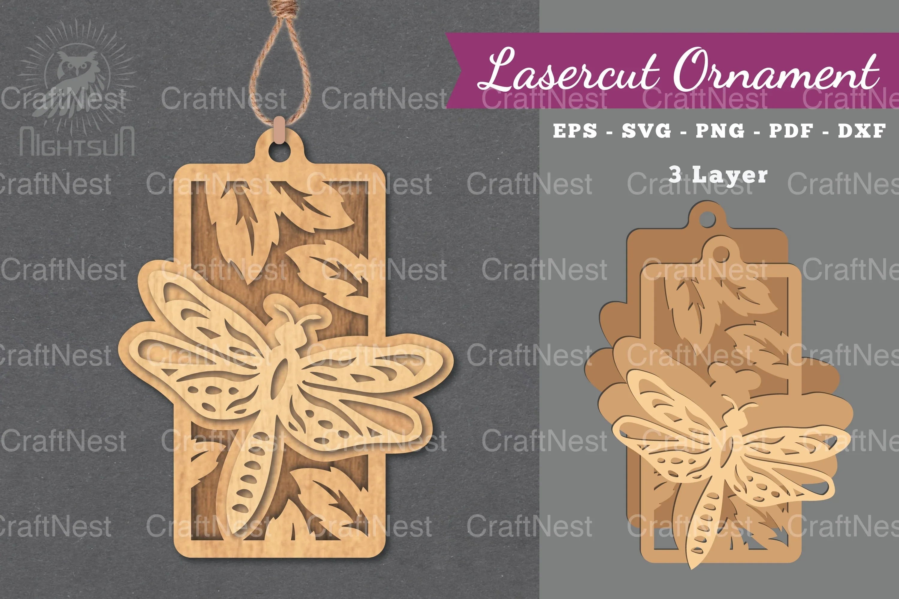Dragonfly Laser Cut Ornament SVG Bundle - CraftNest - Digital Crafting and Art