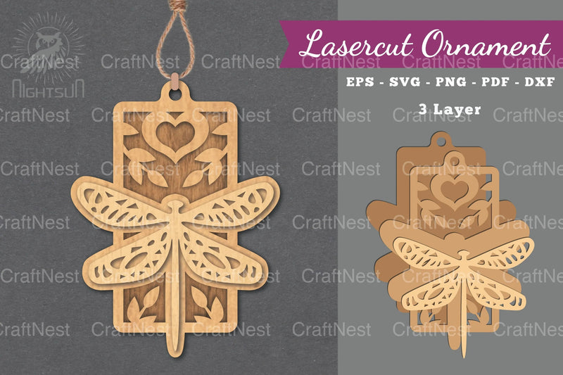 Dragonfly Laser Cut Ornament Clipart Bundle - CraftNest - Digital Crafting and Art