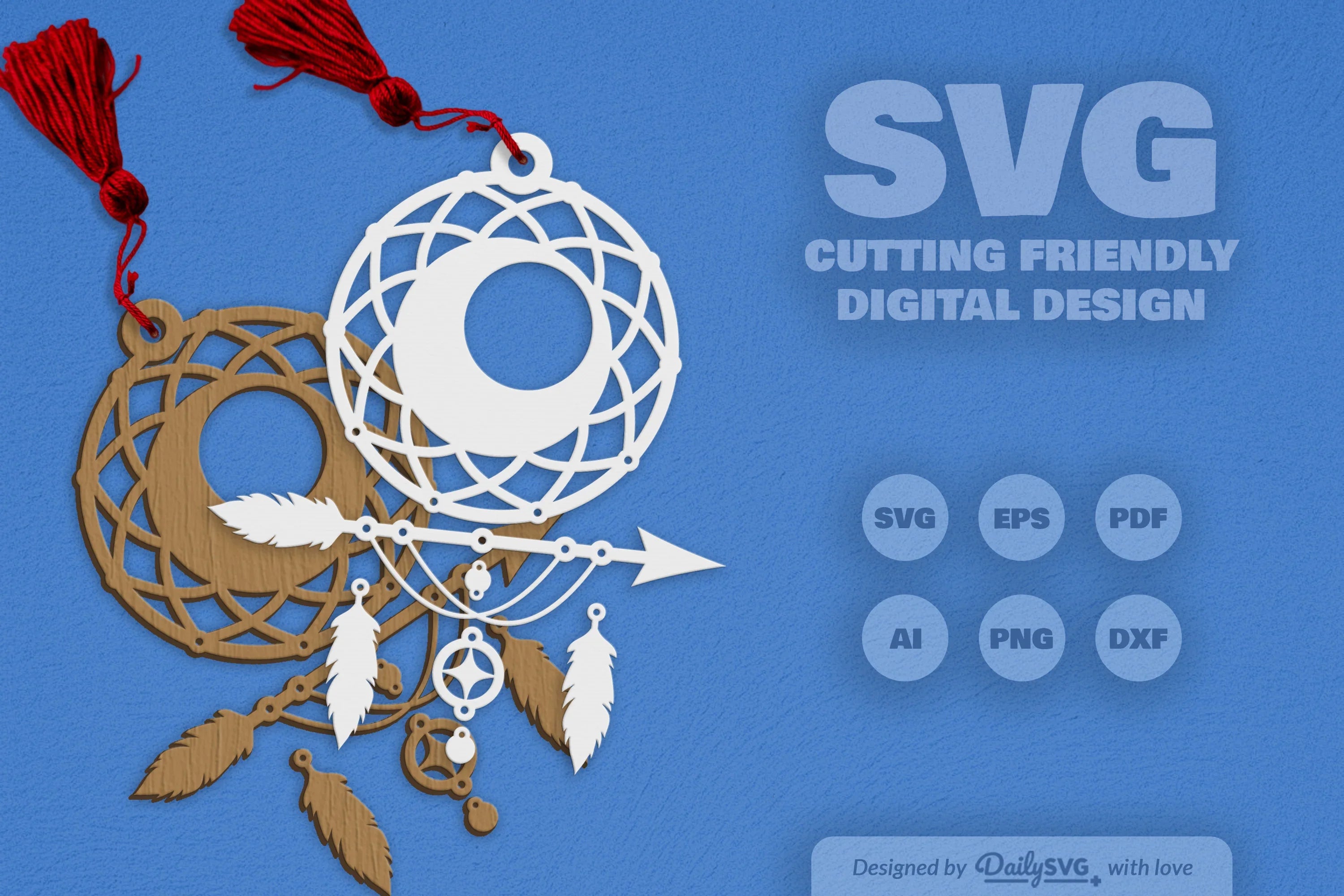 Dream Catcher Laser Cut Set Clipart SVG Bundle - CraftNest - Digital Crafting and Art