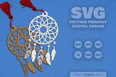 Dream Catcher Laser Cut Set Clipart SVG Bundle - CraftNest - Digital Crafting and Art