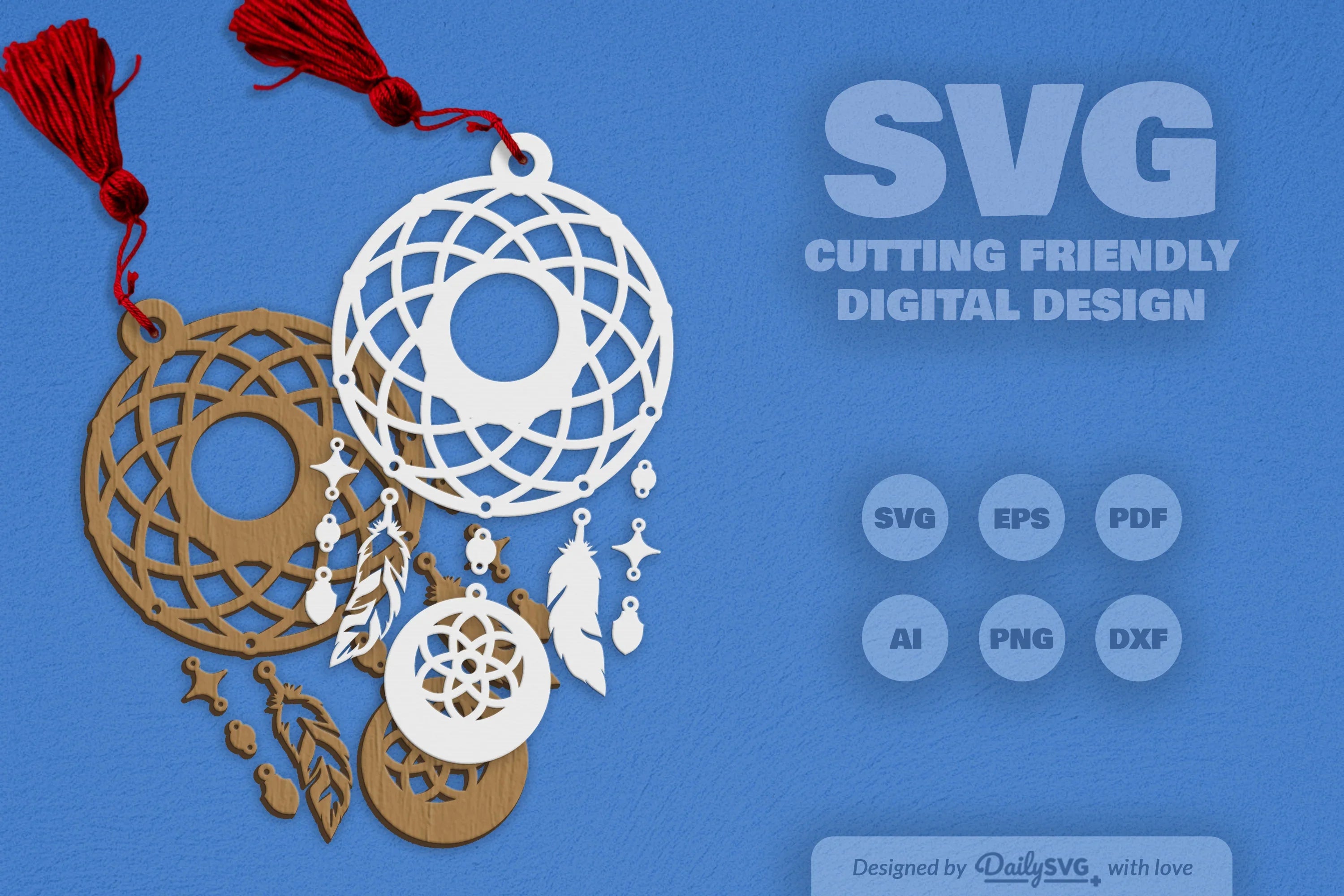 Dream Catcher Laser Cut Set Clipart SVG Bundle - CraftNest - Digital Crafting and Art
