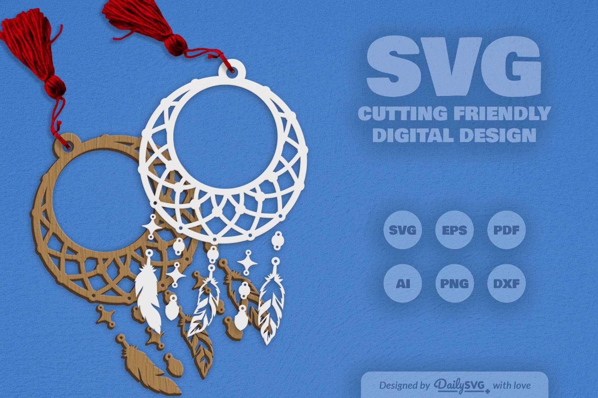 Dream Catcher Laser Cut Set Clipart SVG Bundle - CraftNest - Digital Crafting and Art